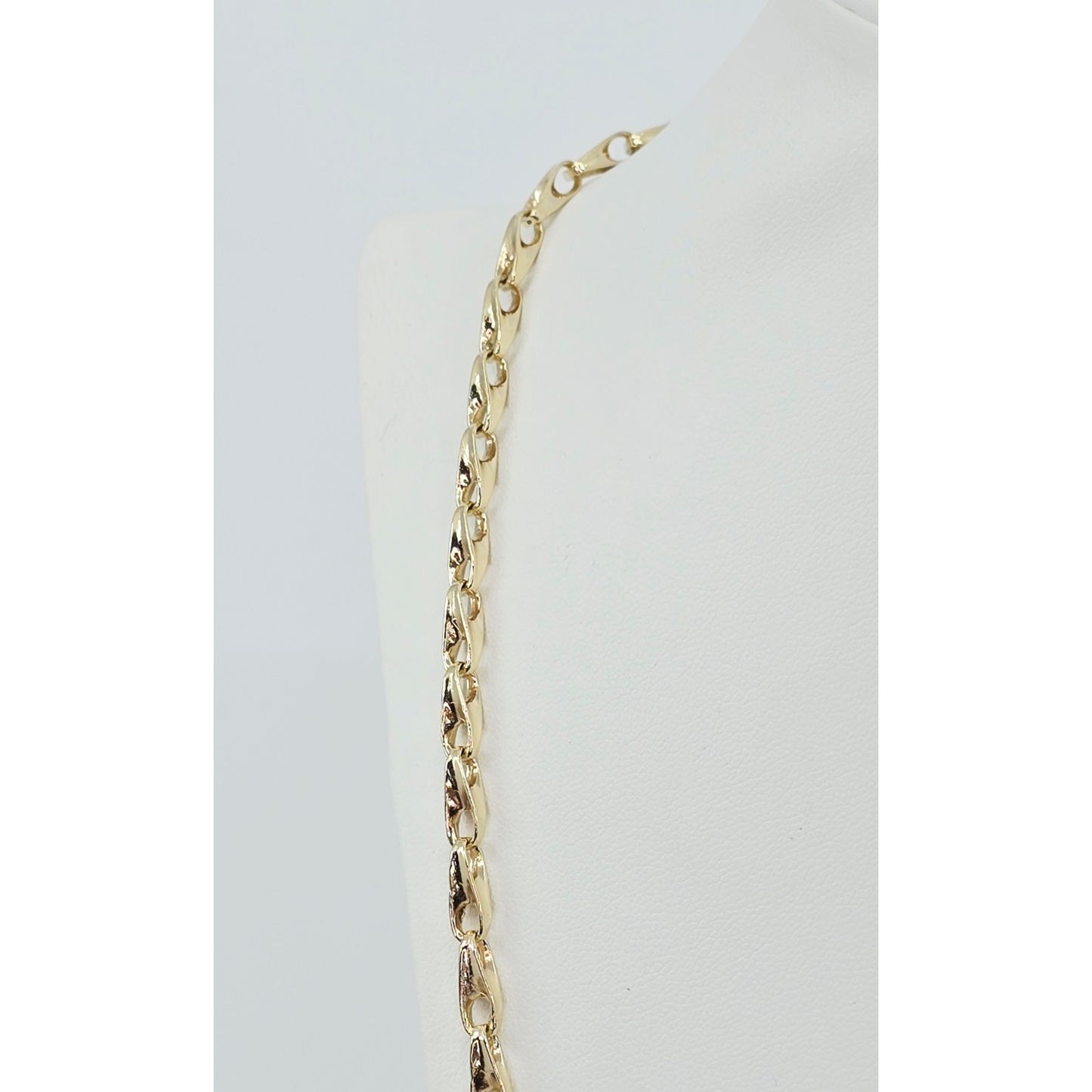 Fancy 12K Yellow Gold Custom Link Chain Necklace