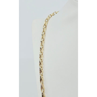 Fancy 12K Yellow Gold Custom Link Chain Necklace