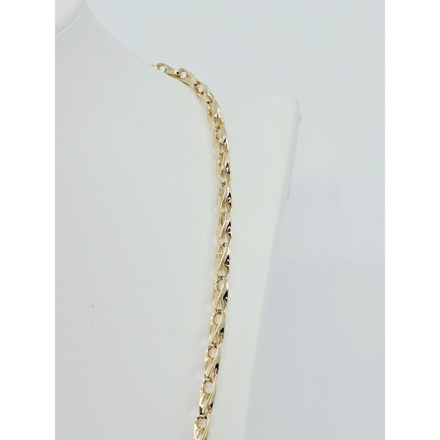 Fancy 12K Yellow Gold Custom Link Chain Necklace