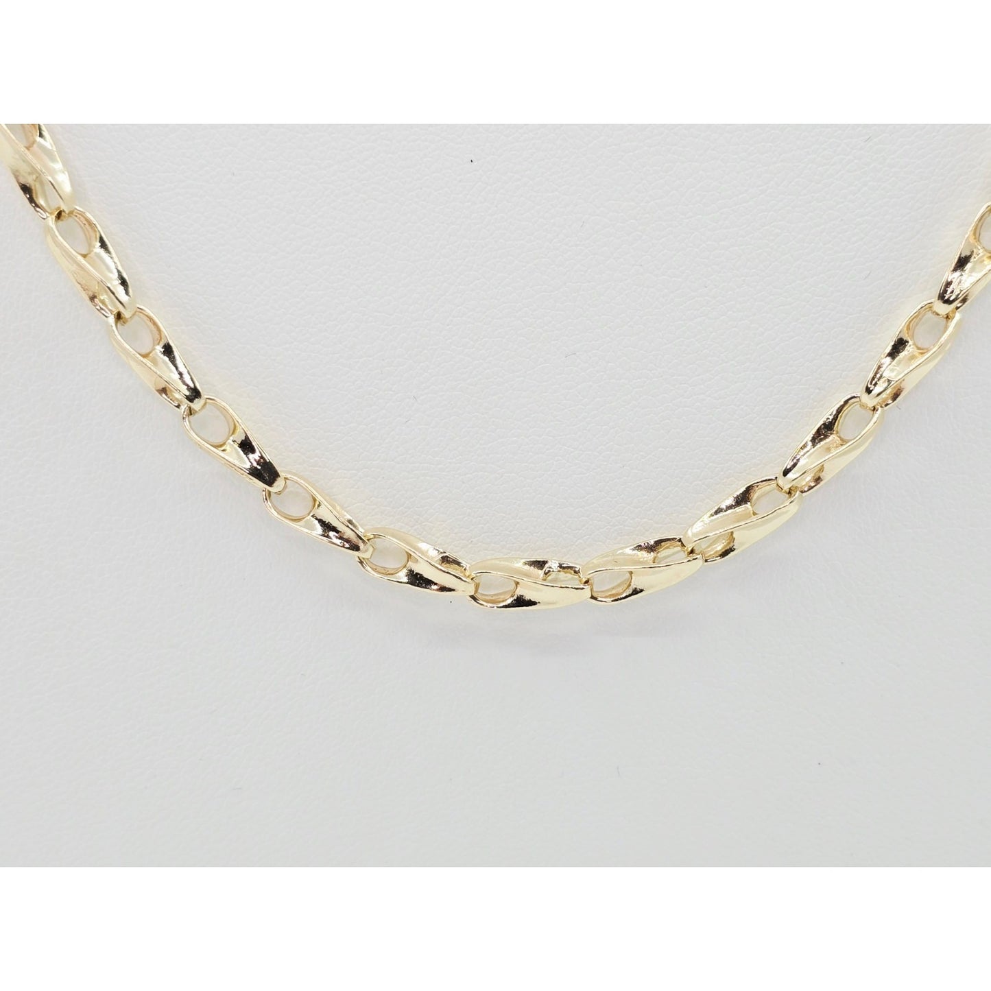 Fancy 12K Yellow Gold Custom Link Chain Necklace