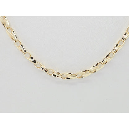 Fancy 12K Yellow Gold Custom Link Chain Necklace