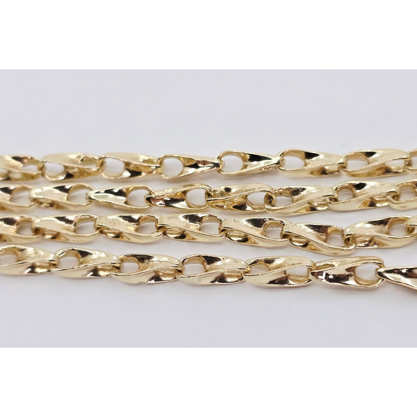 Fancy 12K Yellow Gold Custom Link Chain Necklace