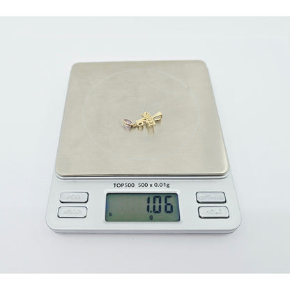 14K Yellow Gold Initial "Sweet 16" Amethyst Charm Pendant