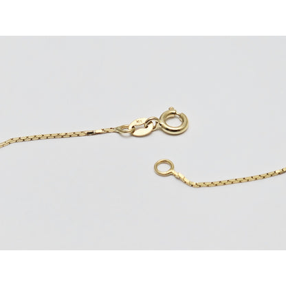 14K Tri Color Gold 3 Heart CZ Box Link Chain Necklace