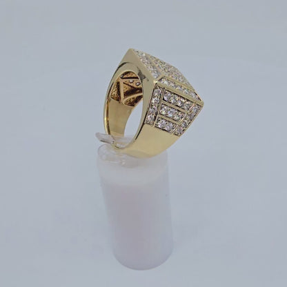 10K Yellow Gold Men's Diamond Cluster Ring