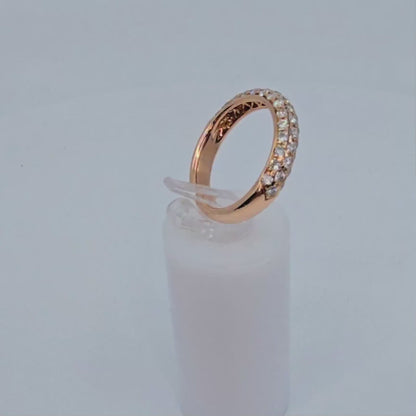 18K Rose Gold Round Cut Diamond Cluster Ring