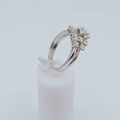 14K White Gold Diamond Engagement & Band Ring Set
