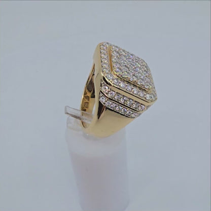 10K Yellow Gold Lab Grown/CVD Men's Cluster Ring