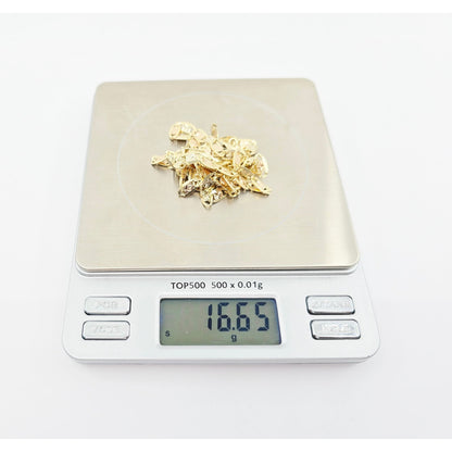 14K Tri Tone Gold Diamond Cut Valentino Link Chain Necklace