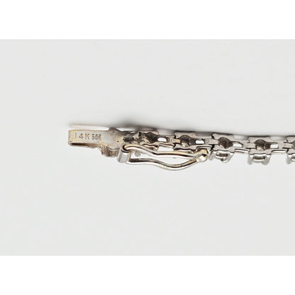 18K & 14K White Gold Evil Eye Diamond & Sapphire Tennis Link Bracelet