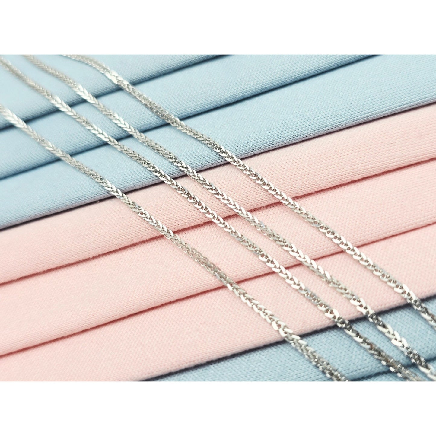Thin 14K White Gold Franco Link Chain Necklace