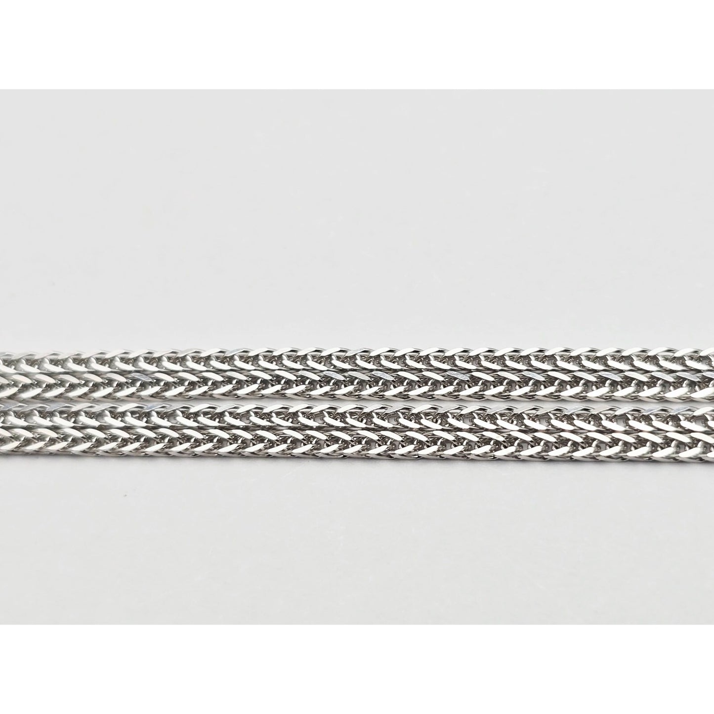 Thin 14K White Gold Franco Link Chain Necklace
