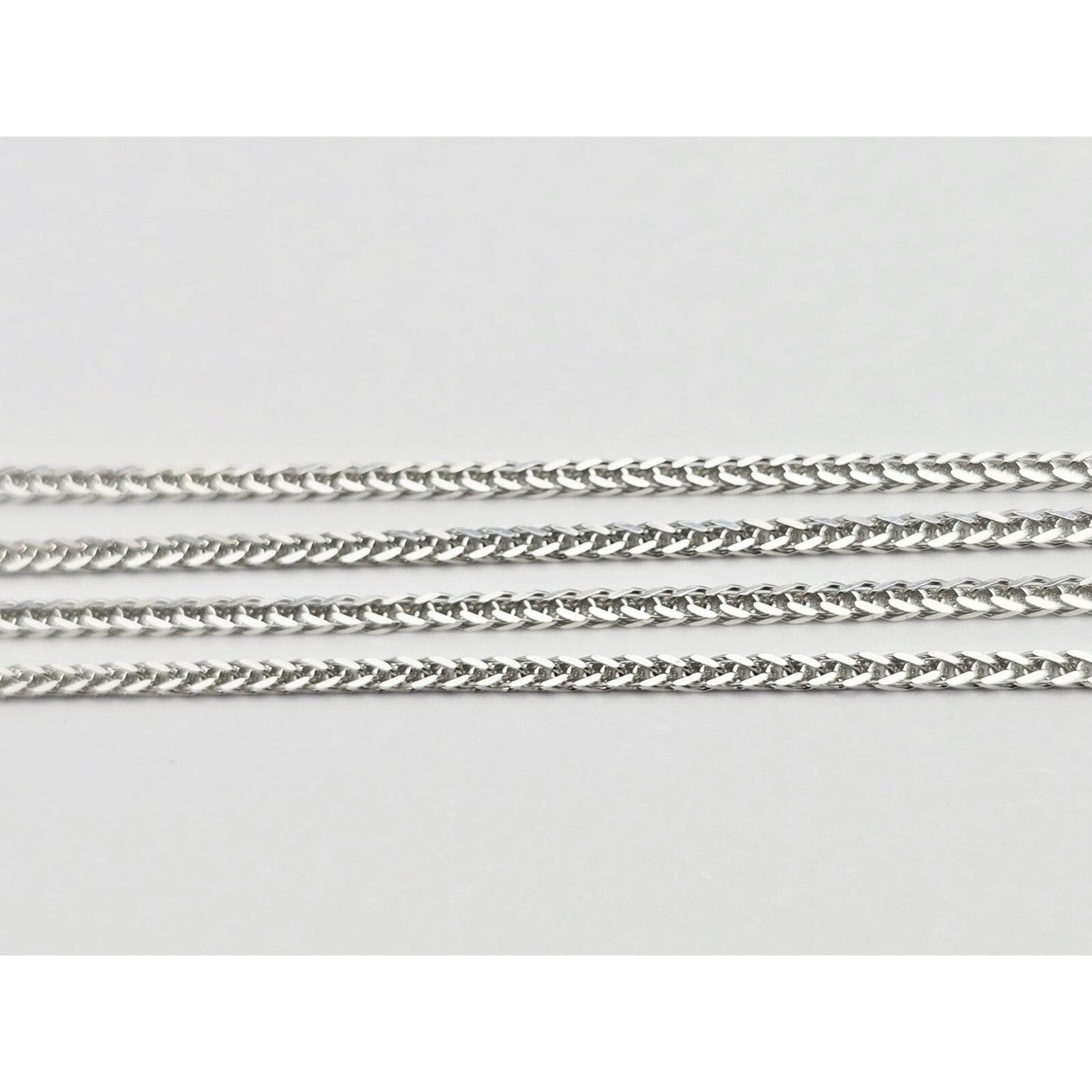 Thin 14K White Gold Franco Link Chain Necklace