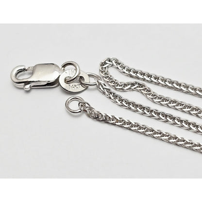 Thin 14K White Gold Franco Link Chain Necklace