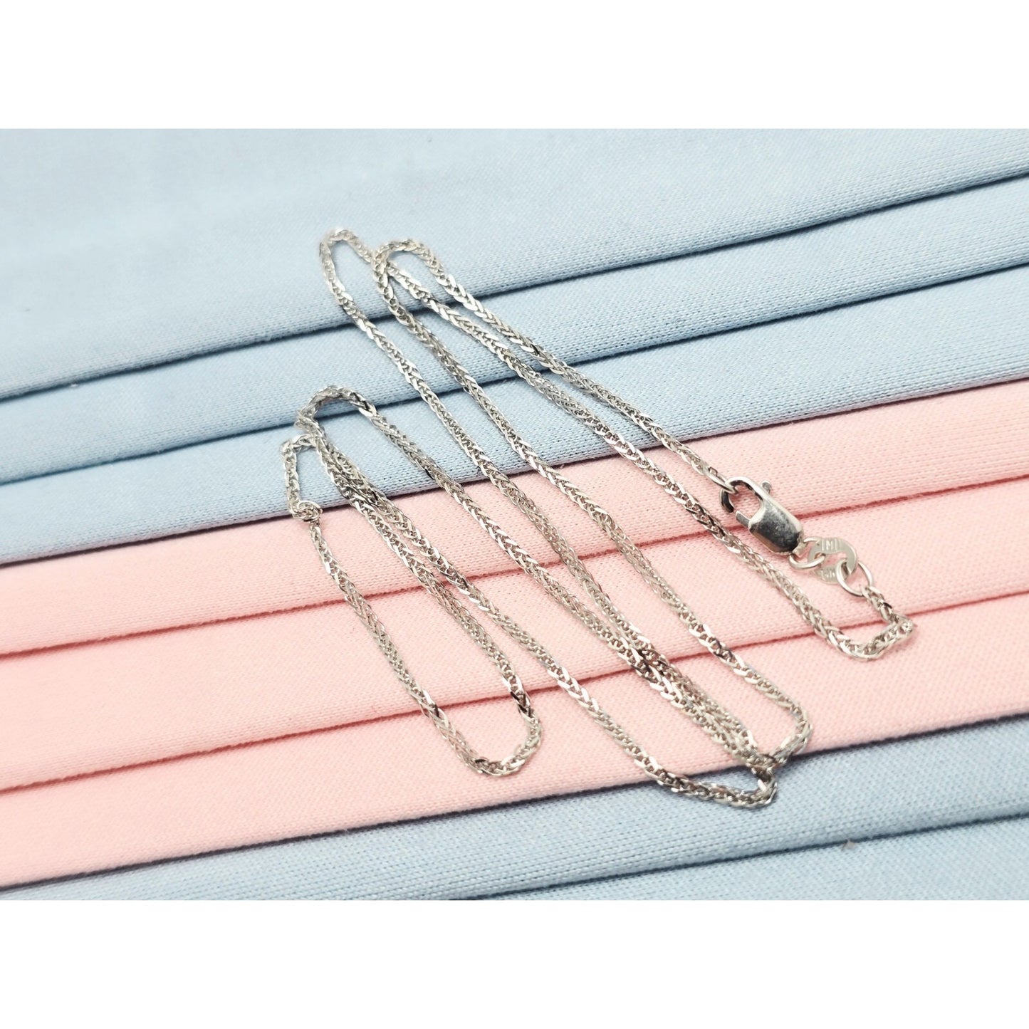 Thin 14K White Gold Franco Link Chain Necklace