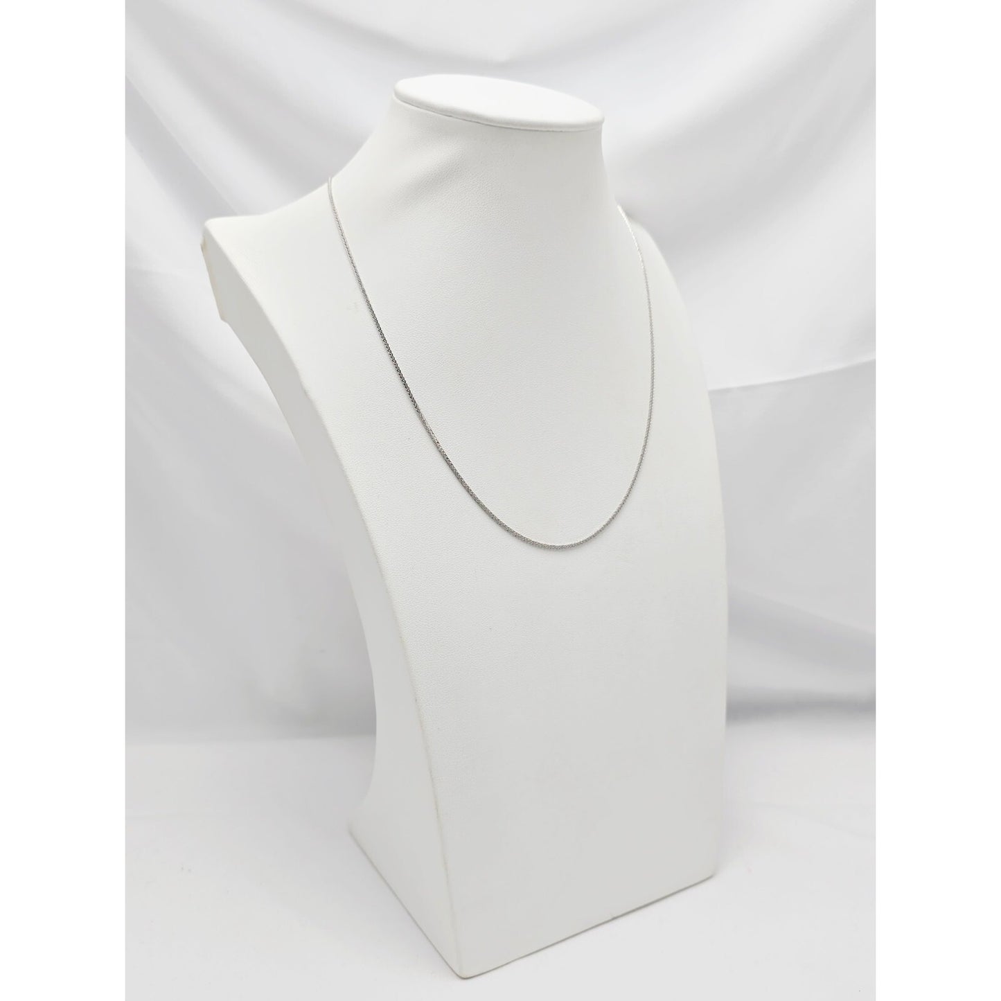 Thin 14K White Gold Franco Link Chain Necklace