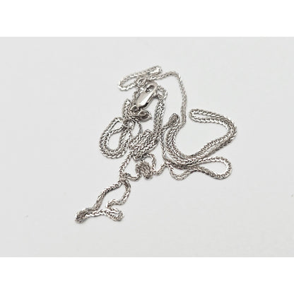 Thin 14K White Gold Franco Link Chain Necklace