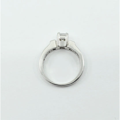 14K White Gold Princess & Round Cut Diamond Engagement Ring