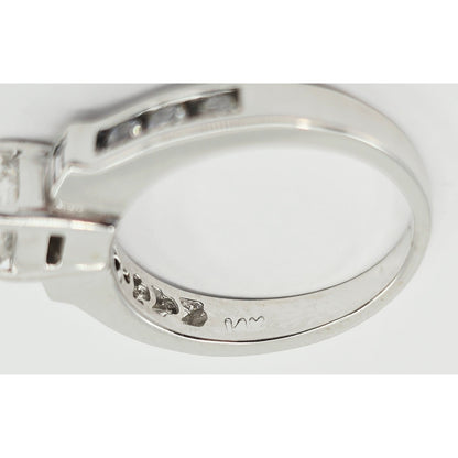 14K White Gold Princess & Round Cut Diamond Engagement Ring