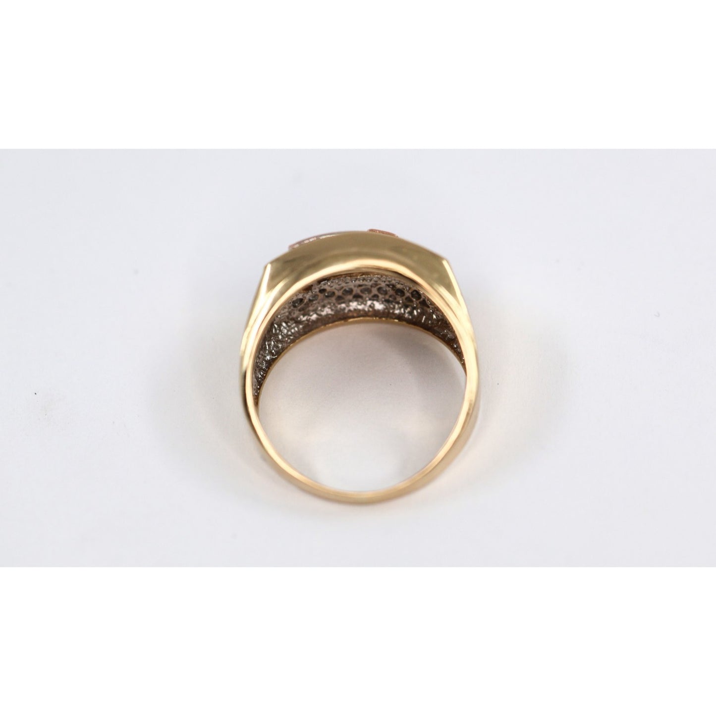14K Tri Tone Gold Gun CZ Ring
