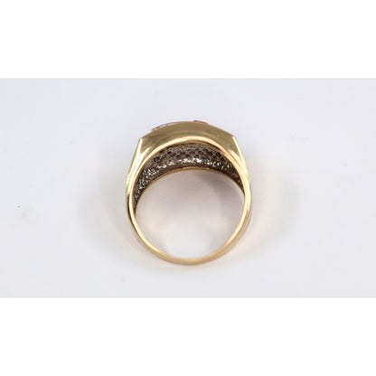 14K Tri Tone Gold Gun CZ Ring