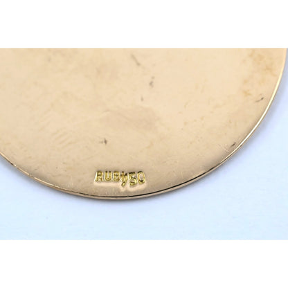 18K Yellow Gold Baha'i Greatest Name Medallion Round Charm Pendant