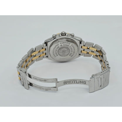Breitling Crosswind Chronometre D13355 Steel Gold Chronograph Watch 43mm