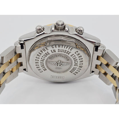 Breitling Crosswind Chronometre D13355 Steel Gold Chronograph Watch 43mm