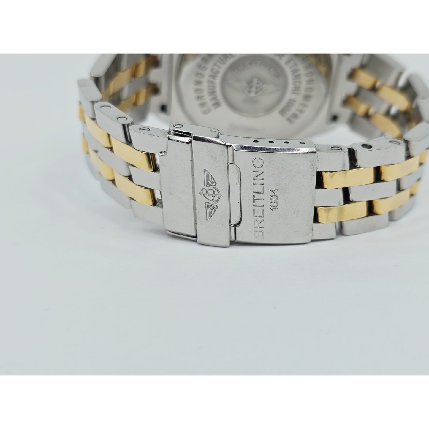 Breitling Crosswind Chronometre D13355 Steel Gold Chronograph Watch 43mm