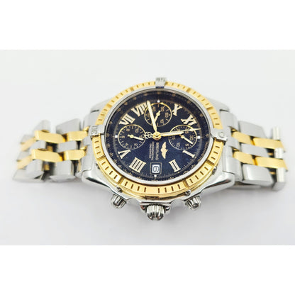 Breitling Crosswind Chronometre D13355 Steel Gold Chronograph Watch 43mm