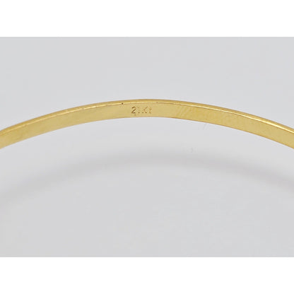 21K Yellow Gold Resizable Filigree Turquoise Bangle Bracelet