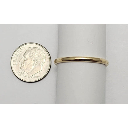 10K Yellow Gold Polished Thin Wedding Band Ring