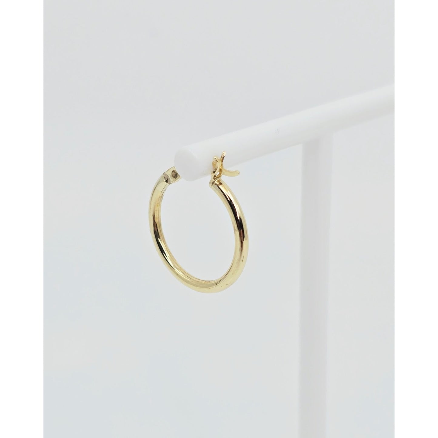 Single 14K Yellow Gold Clip on Hinge Hoop Earring