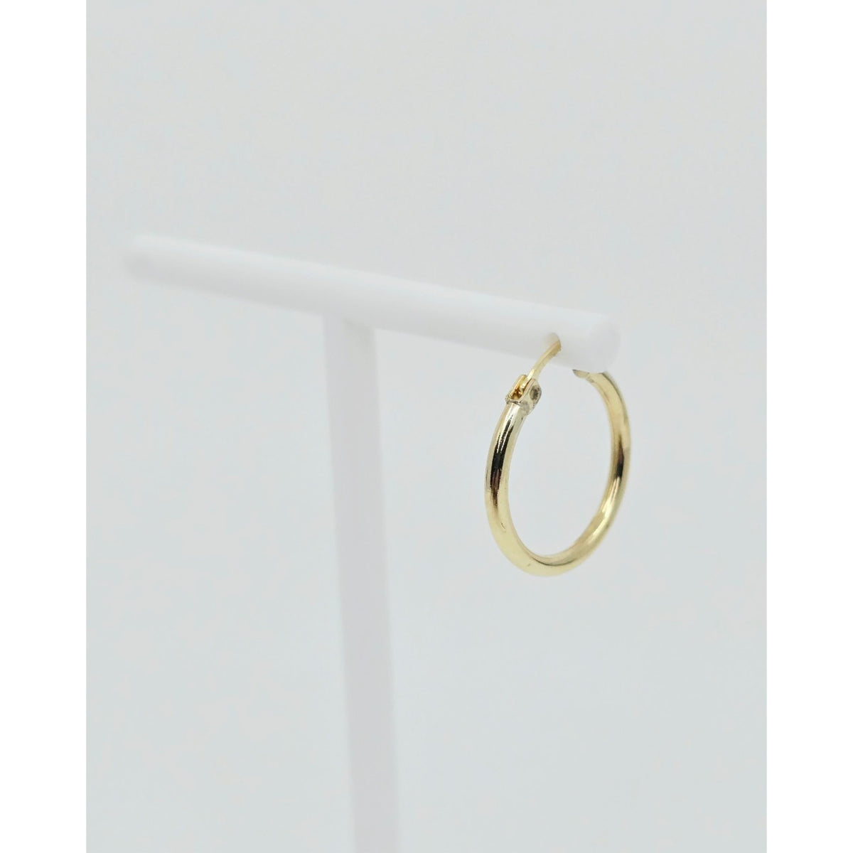 Single 14K Yellow Gold Clip on Hinge Hoop Earring