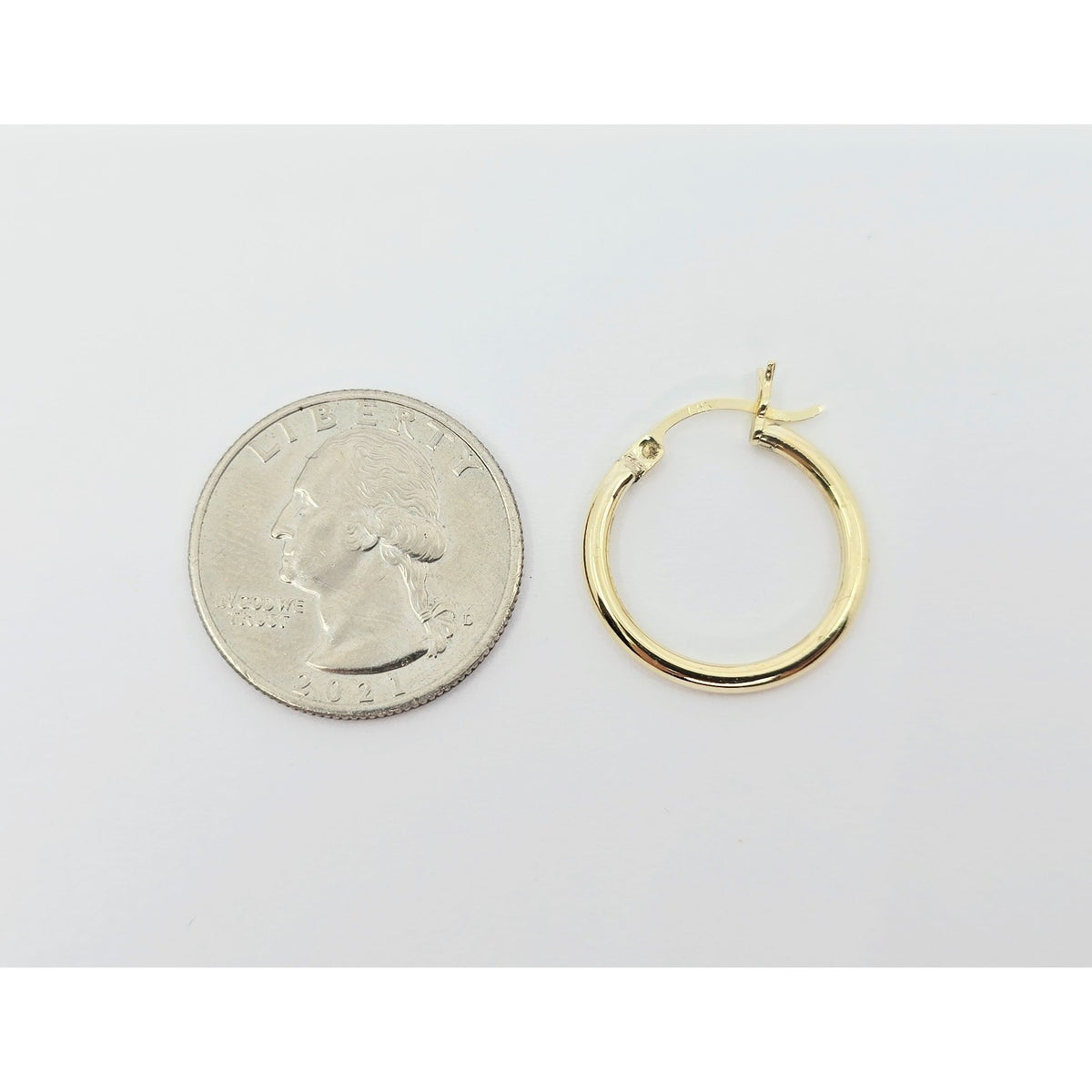 Single 14K Yellow Gold Clip on Hinge Hoop Earring