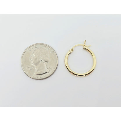 Single 14K Yellow Gold Clip on Hinge Hoop Earring