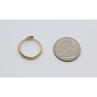 18K Yellow Gold Ouroboros Snake Ring
