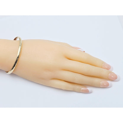 14K Yellow Gold Floral Engraved Bangle Bracelet