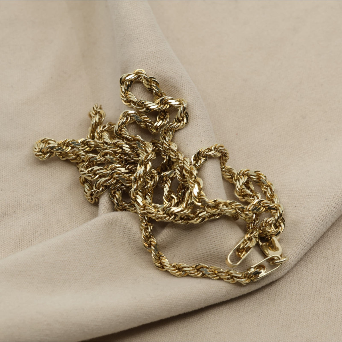 10K Yellow Gold Rope Chain Necklace