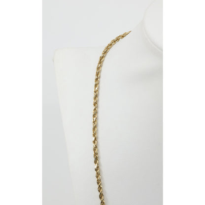 10K Yellow Gold Rope Chain Necklace