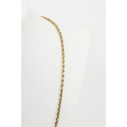 10K Yellow Gold Rope Chain Necklace