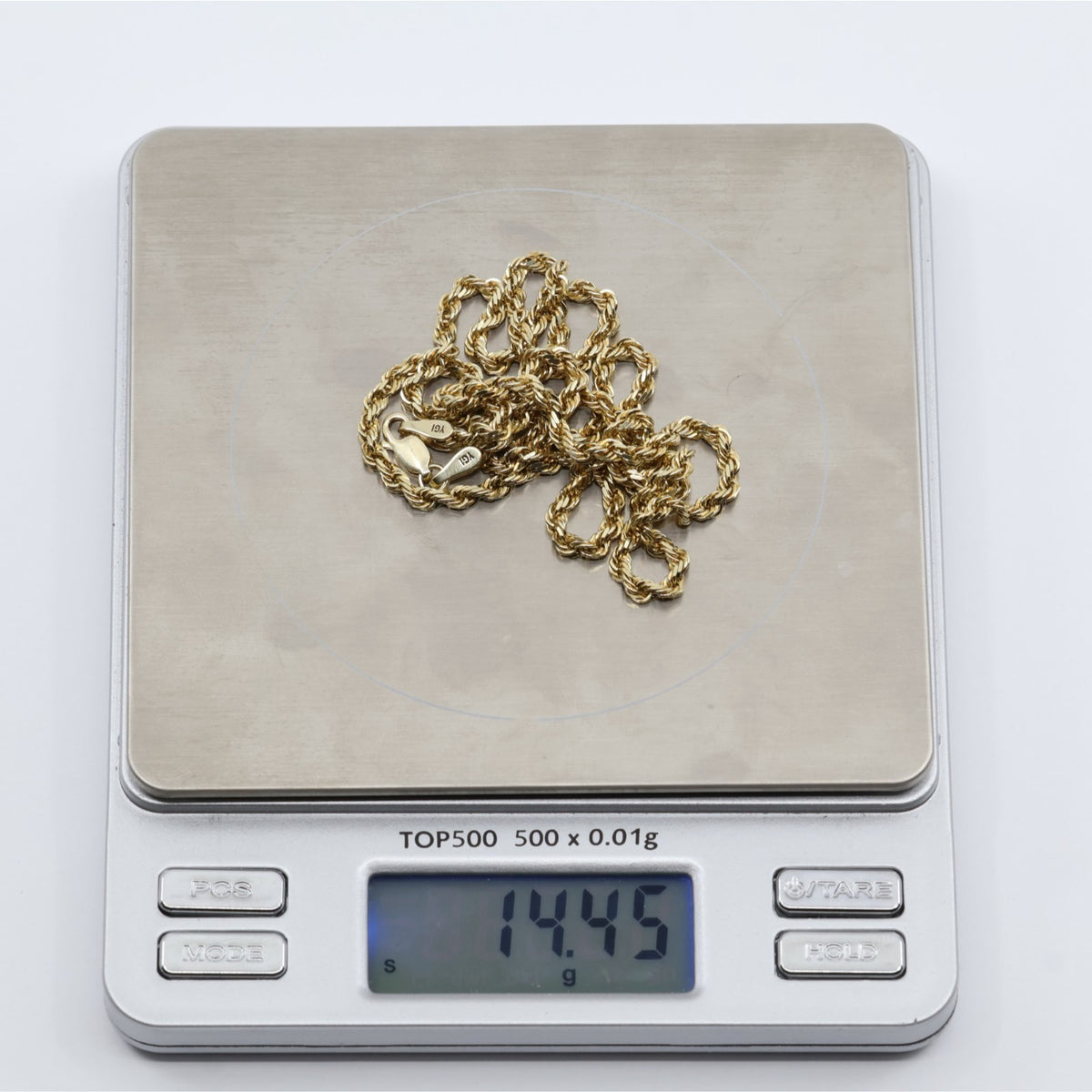 10K Yellow Gold Rope Chain Necklace