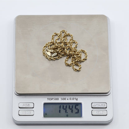 10K Yellow Gold Rope Chain Necklace