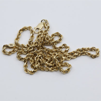 10K Yellow Gold Rope Chain Necklace