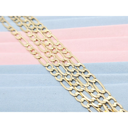 14K Yellow Gold Figaro Link Chain Necklace