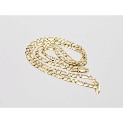14K Yellow Gold Figaro Link Chain Necklace