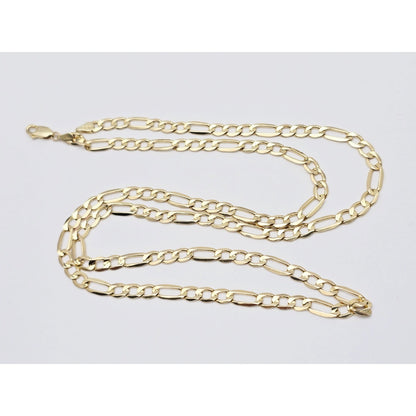 14K Yellow Gold Figaro Link Chain Necklace