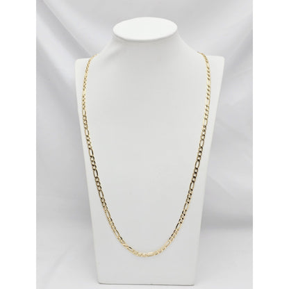 14K Yellow Gold Figaro Link Chain Necklace