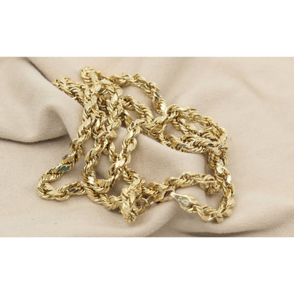 14K Yellow Gold Rope Chain Necklace