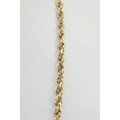 14K Yellow Gold Rope Chain Necklace